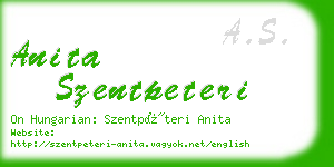 anita szentpeteri business card